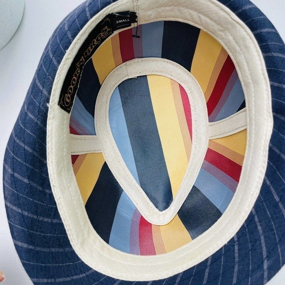 Goorin‎ Bros Fedora Adult S Blue Pin Stripe Linen Blend Striped Hatband 00-3114 - Picture 4 of 7
